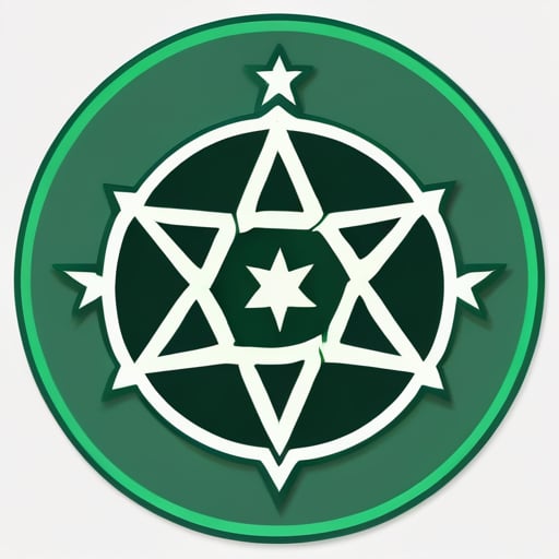 magic seal, Aleister Crowley's unicursal hexagram, Interwoven unicursal hexagram, spell, sacred, secret, green, not a hexagram, not star, the seal of orichalcos sticker