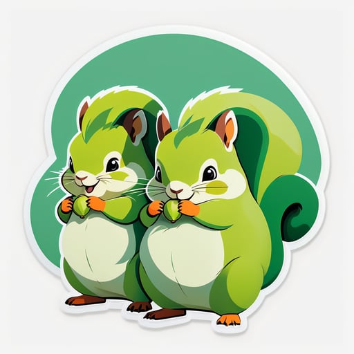 Chubby Pistachio Squirrels sticker