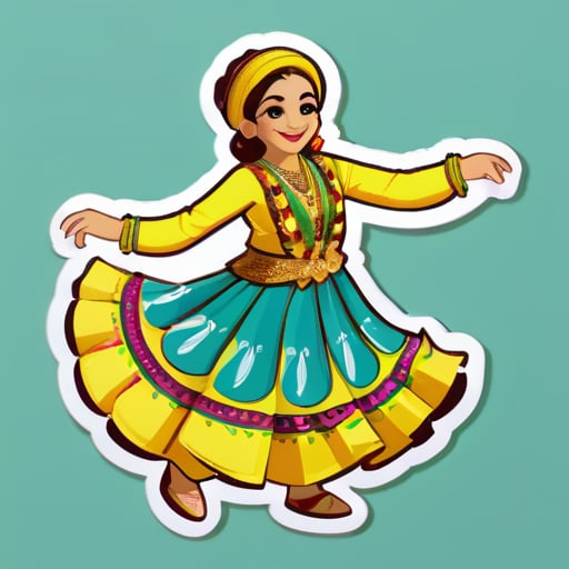 Eine Banane mit kurdischer traditioneller Kleidung tanzt sticker