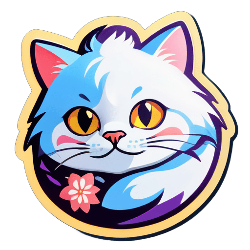 beautiful cold cat sticker