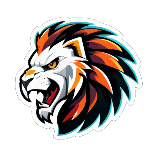 créer un logo de jeu d'un lion aigle sticker