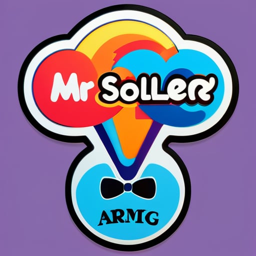 " MR Art Gallery " name logo  sticker