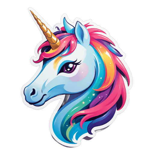 Enchanted Unicorn Head sticker