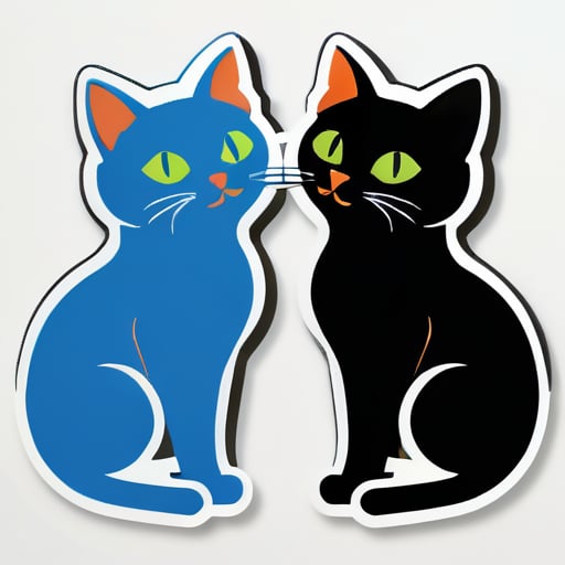 두 마리의 고양이 sticker