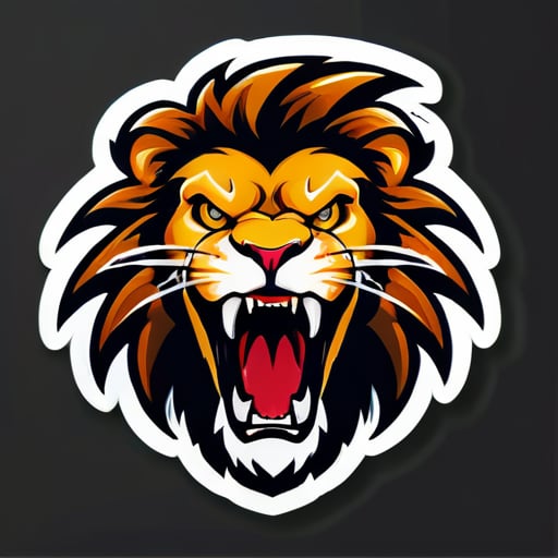 CAPITAL LETTER  I (full LETTER ) ON TOP AND  POWERFUL  WITH FEROCIOUS FACED LION  ROARING BELOW (REDUCE SIZE OF LION ROARING) sticker