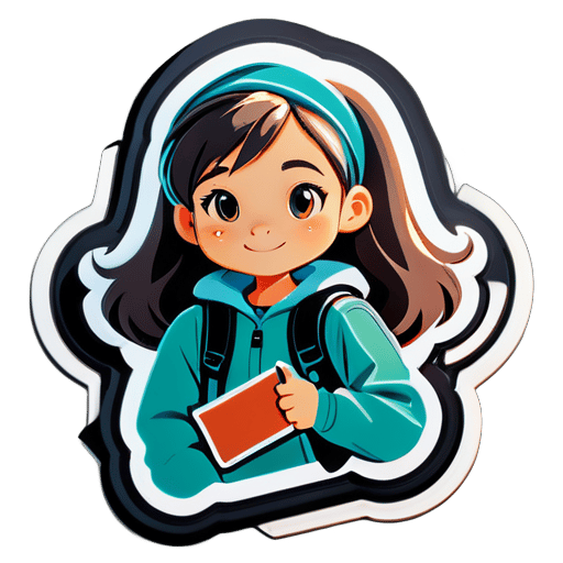 Girl going to college sticker