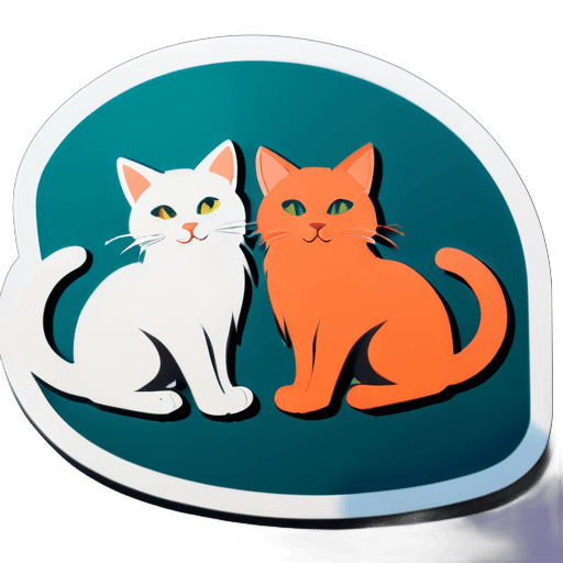 deux chats sticker