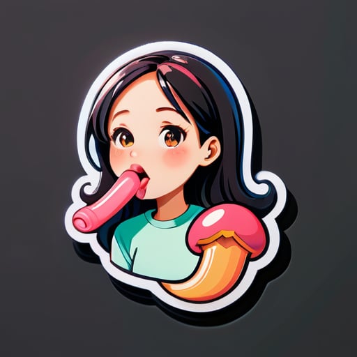 Penis sucking girl sticker