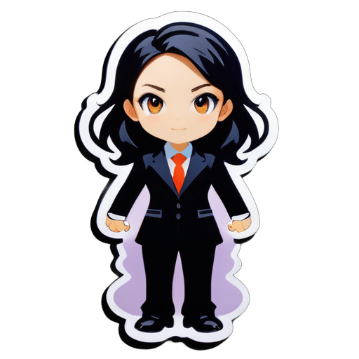 A girl in suit sticker