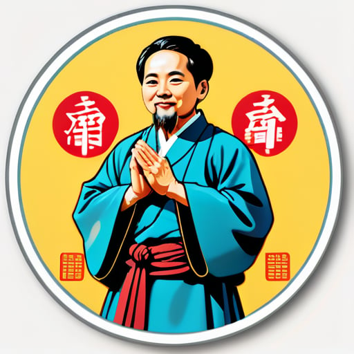 Yi Kyu, carrying prayer beads sticker