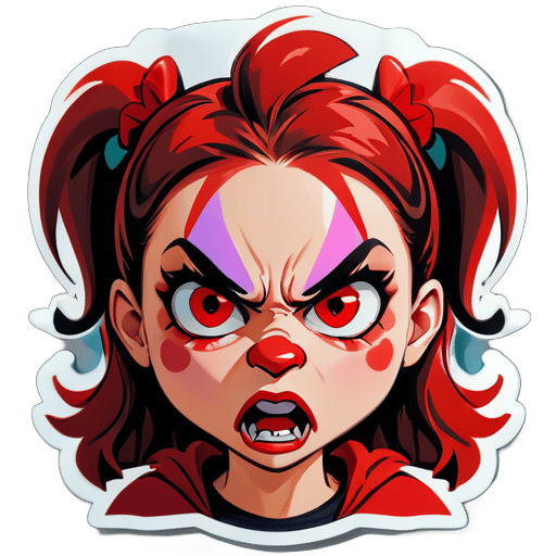 Une fille avec un nez rouge en colère sticker