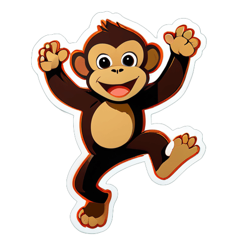 jumping monkey sticker