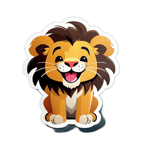 lion au sourire mignon sticker