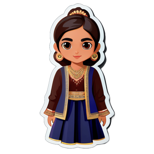 i am a north indian girl with fair skin and dark brown hair give me modern clothes sticker