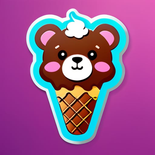 oso de helado sticker