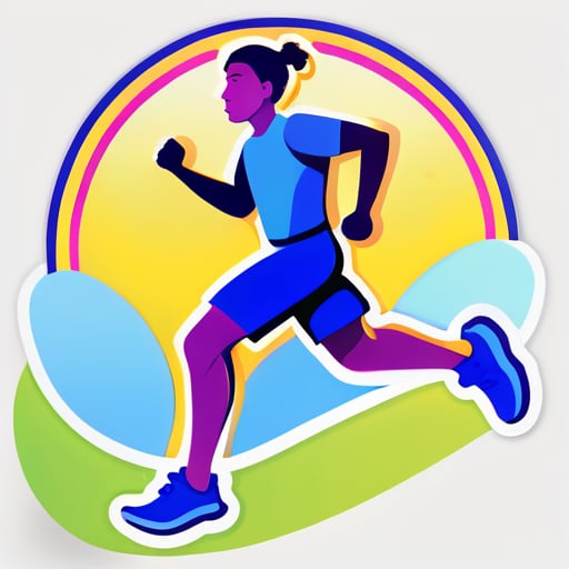 generate for me a person running sticker