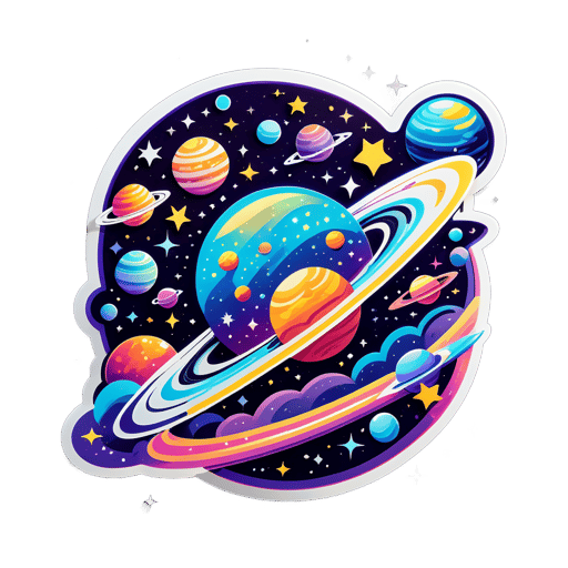Scène spatiale galactique sticker