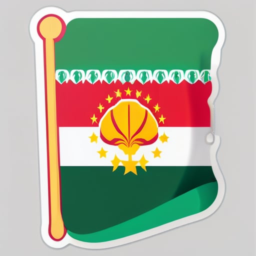 generate a pizza with the flag of Tajikistan sticker