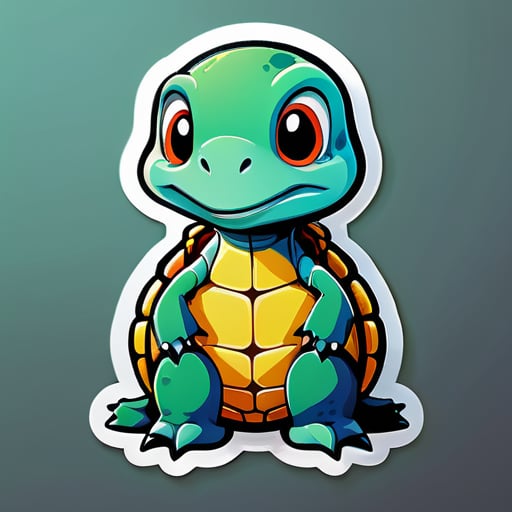 This Is An Illustration Of Cartoon Portrait Funny Nursery Schetch  Drawn Tall Thin Funny turtle Like Creature sticker