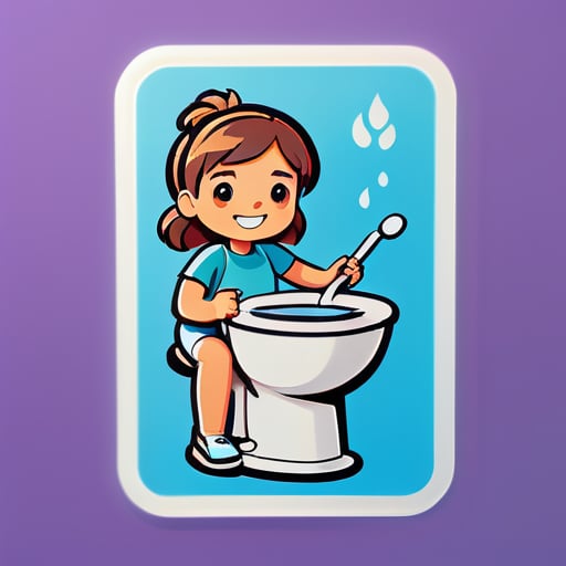 Sit on the toilet and squat sticker