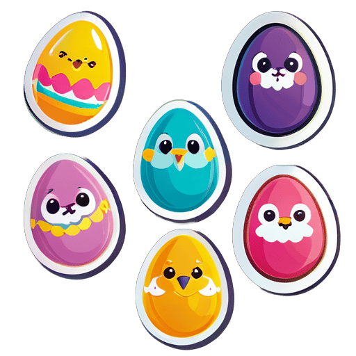 cute easter day eggs sticker sticker