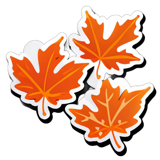 Orange maple leaves sticker