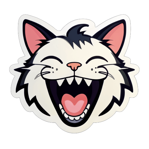 cat laughing  sticker