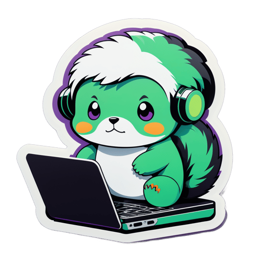 Lo-Fi Lemming with Laptop sticker