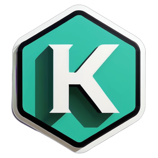 hình lục giác với chữ 'K' sticker