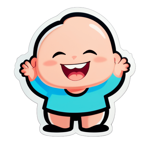 make a sticker of a cartoon saying 'The belly has been filled successfully' sticker