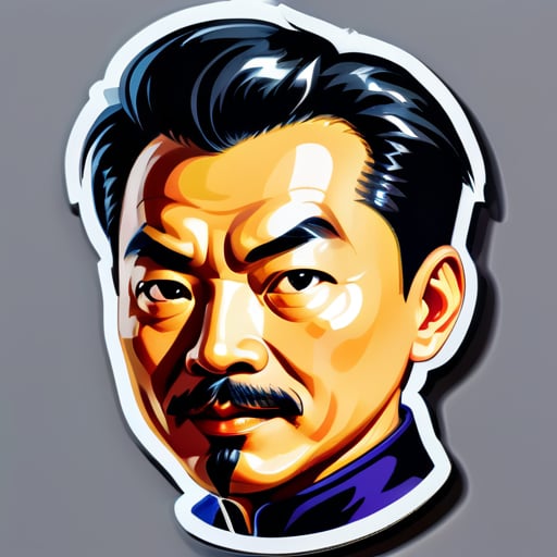 Lu Xun in carton sticker