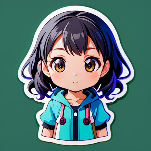 a cute anime girl sticker