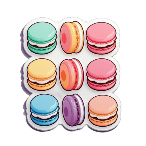 Palette de macarons doux sticker