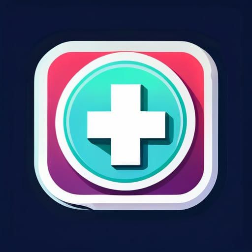 Logo para aplicativo Android de saúde do hospital sticker