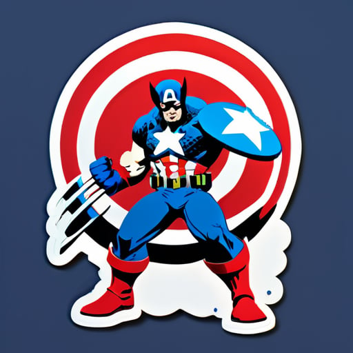 Capitão América vs Wolverine sticker