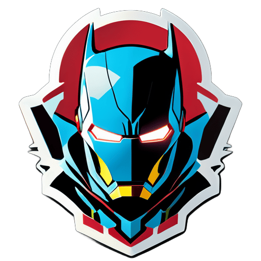 ironman and batman in one team with advanced tech sticker