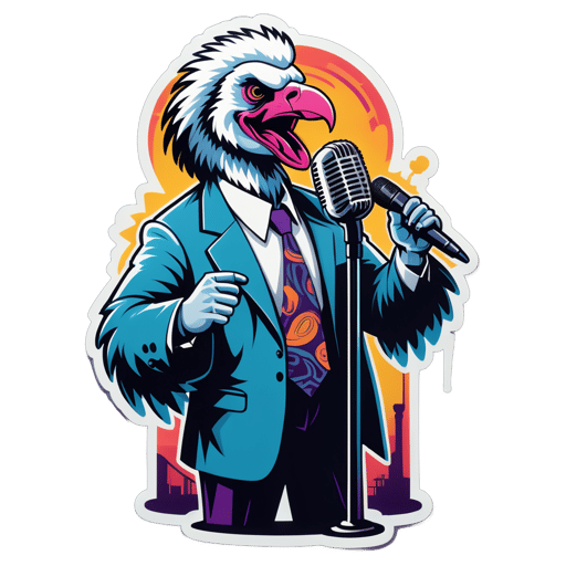 Vocalist Vulture với Stand Mic sticker