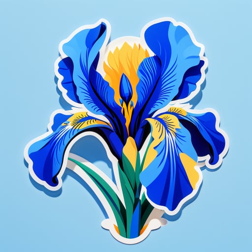 Iris bleu qui s'épanouit au soleil sticker