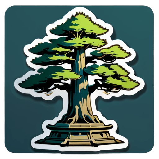 There is a thousand-year-old cypress tree in the Jin Temple sticker