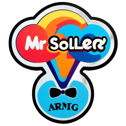 " MR Art Gallery " name logo  sticker