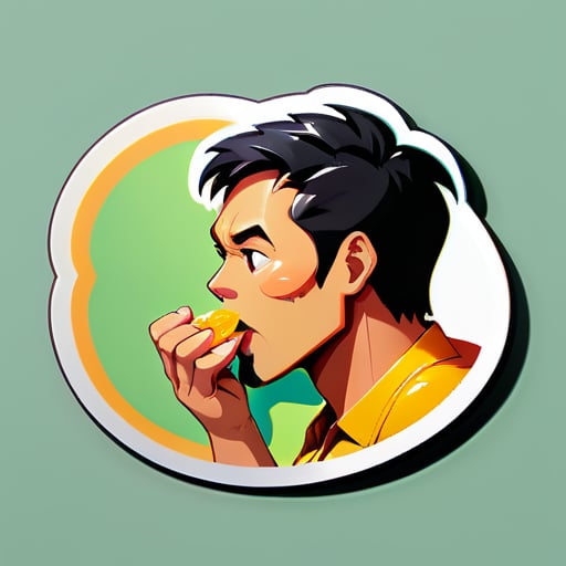 mango comiendo a un hombre sticker