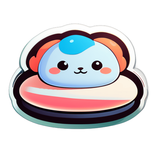 Chubby lies on the bed and communicates via Discord. sticker
