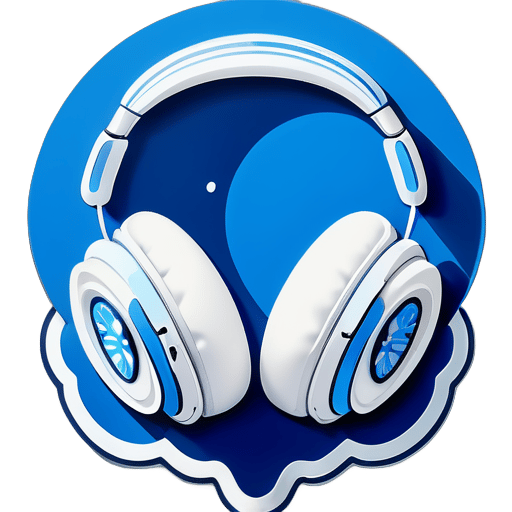 Blue and white porcelain earphones sticker