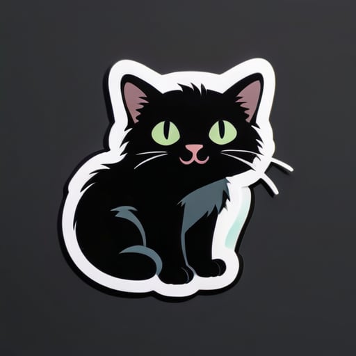 Black whith cat sticker