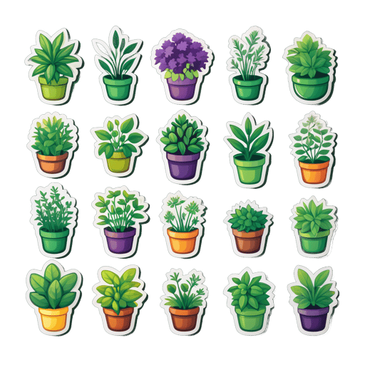 Collection d'herbes aromatiques sticker