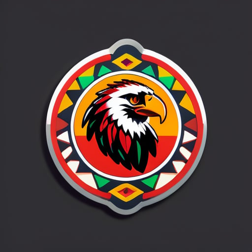 tạo một logo studio I.L.O với một con đại bàng màu đỏ và họa tiết châu Phi sticker