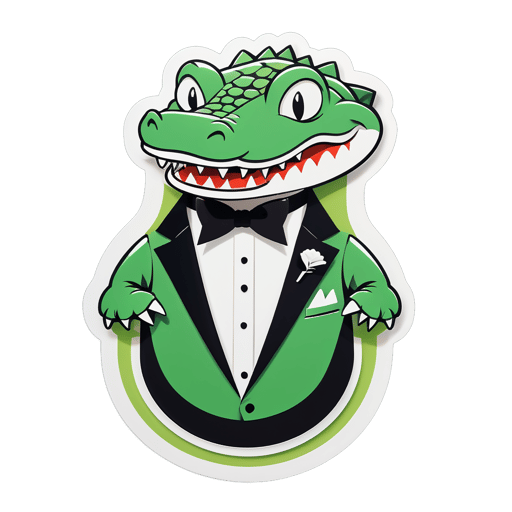 Crocodile cổ điển với áo vest sticker