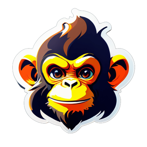 Erstelle einen Affen im Weltraum-Sticker sticker