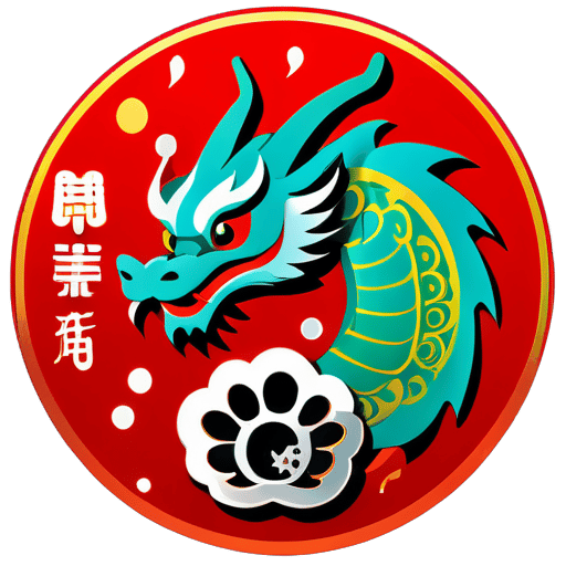 Wish you good luck in the Year of the Dragon sticker