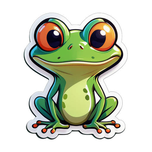 Đây là một minh họa về hình ảnh chân dung hoạt họa vui nhộn của một sinh vật giống như ếch cao và mảnh mai được vẽ như một bức tranh vui nhộn của trẻ em sticker